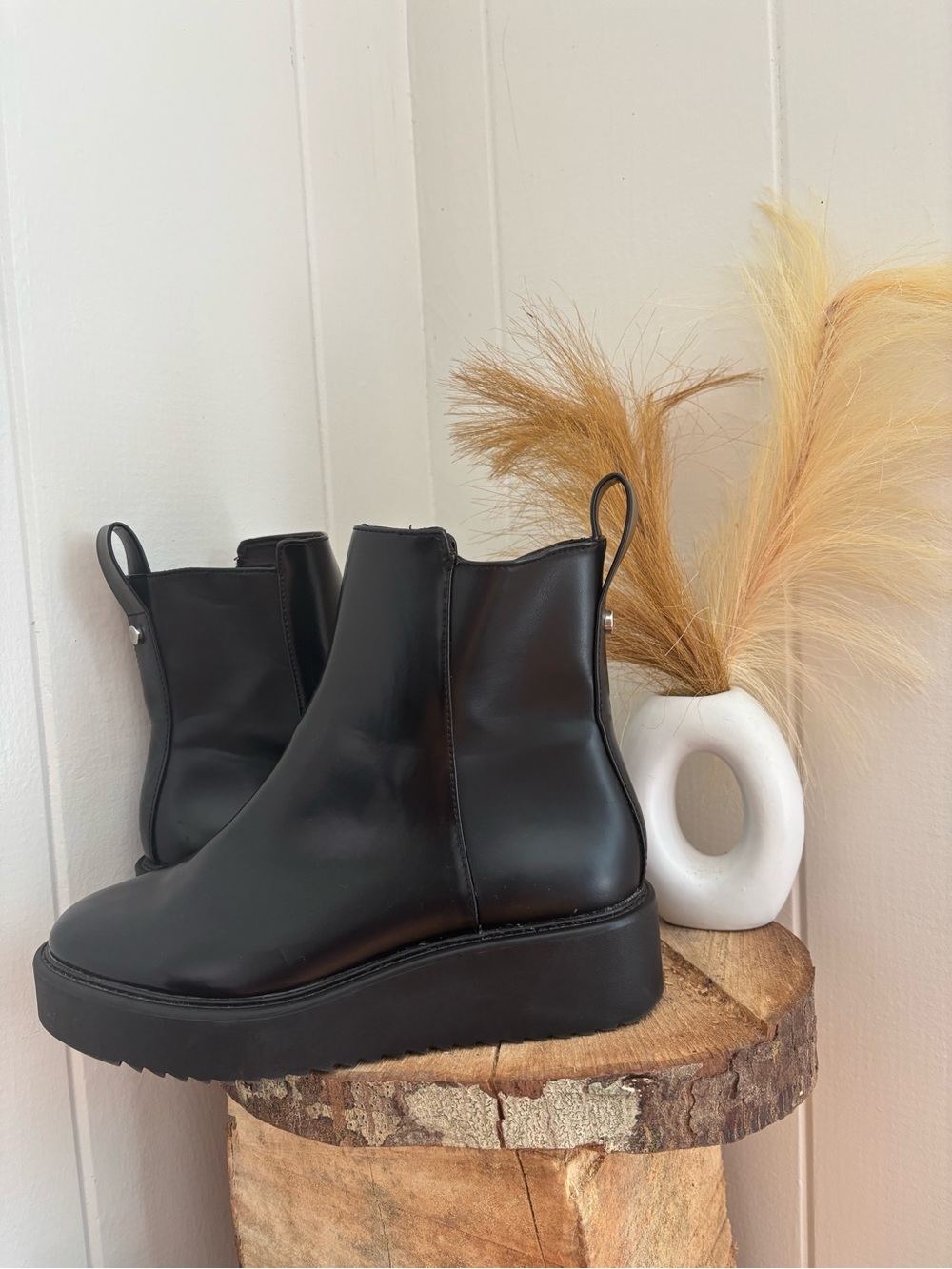 H&M Black Platform Chelsea Ankle Boots - Picture 4 of 7